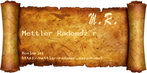 Mettler Radomér névjegykártya